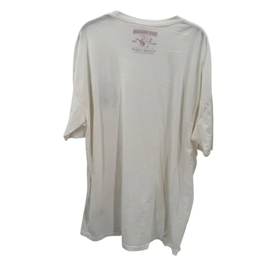 True Religion Mens 2XL White Cotton Graphic T-Shirt